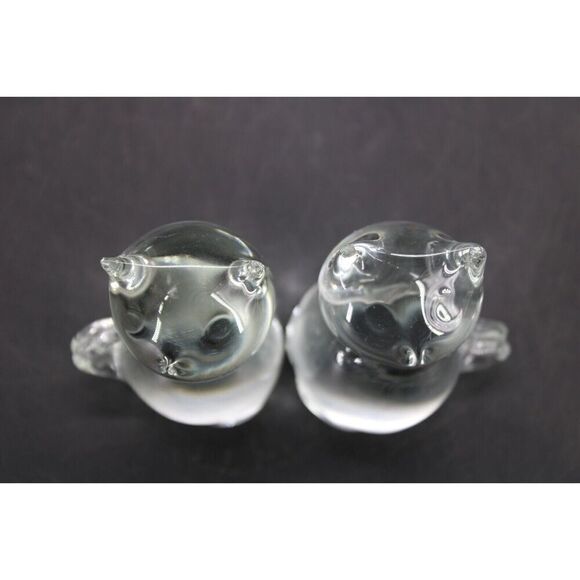 CAT FIGURINE ART GLASS 3" SET PAIR - Picture 6 of 7